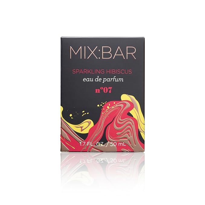 MIX:BAR Sparkling Hibiscus Perfume for Women - Bergamot, Hibiscus, Cashmere Musk, Champagne Bubble Fragrance Notes - Fruity Scent Eau de Parfum Spray Cologne - Bergamot Oil Hair Mist Perfume - 1.7oz