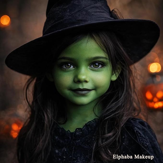Green Face Body Paint, Christmas Stocking Stuffers, Full Coverage Liquid Foundation for Halloween SFX Witch Makeup Elphaba Costume,Patrick’s Day Accessories