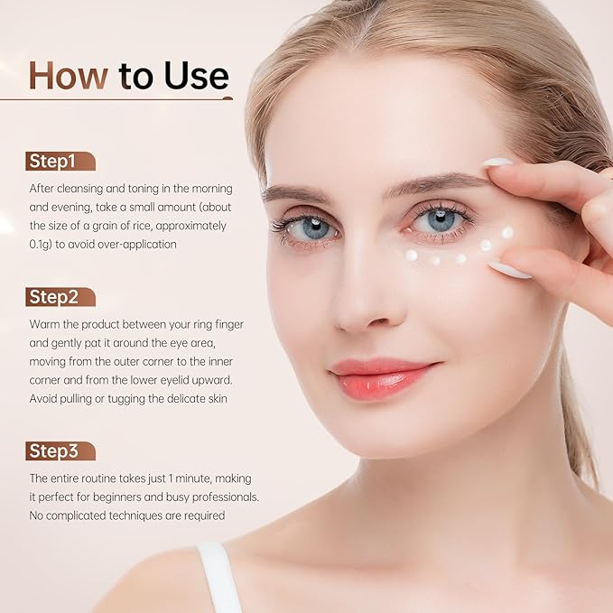 BOLI Kojic Acid Eye Cream, Salicylic acid Niacinamide Peptides for Puffy Bags Fine Lines Dark Circles, Under Eye Cream (1.05 oz)