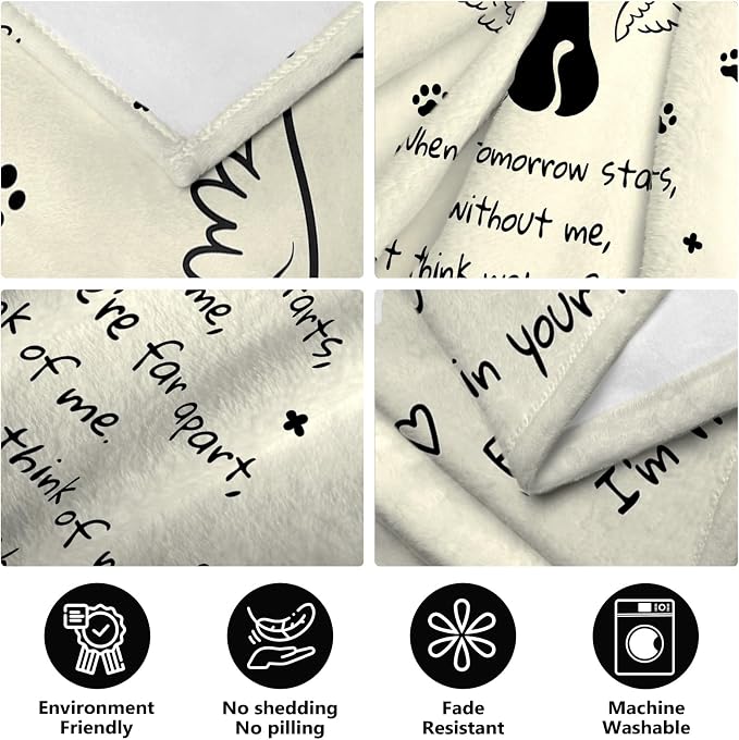 Memorial Sympathy Gifts for Loss of Cat, Cats Memorial Blanket 60" x 50" | Bereavement Gifts, in Memory of Cats Gifts, Loss of Cat Sympathy Gift, Cat Memorial Gifts