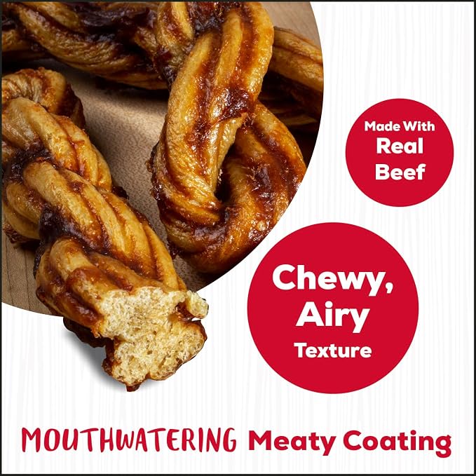 Country Kitchen Rawhide Free Beef Twists Dog Chews, 3 Count | Made with Real Beef, Highly Digestible, Gluten Free