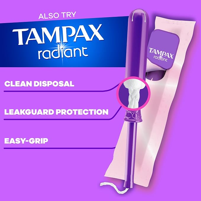 Tampax Pearl Tampons for Women Multipack, with LeakGuard Braid, Super/Super Plus/Ultra Absorbency, Unscented, 102 Count (3 Packs of 34)