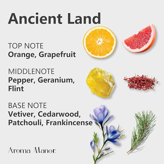 Scent Essential Oils for Diffusers for Home: Ancient Land Hotel Luxury Scents Fragrance Oil - Aroma Oil with Notes of Grapefruit, Geranium and Cedarwood Essential Oil -150 mL Scented Oils for Diffuser