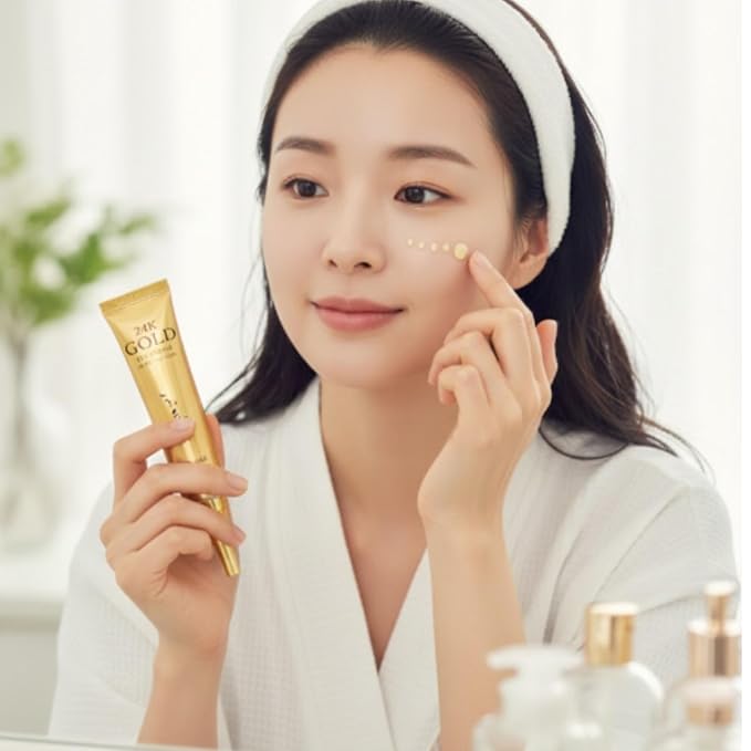 LEBELAGE 24K Gold Eye Cream [2 Pack] - K-Beauty Anti-Aging Korean Skincare with Pure Gold - Firming & Hydrating Under Eye Cream for Dark Circles, Puffiness and Wrinkles (1.35 fl.oz x 2)