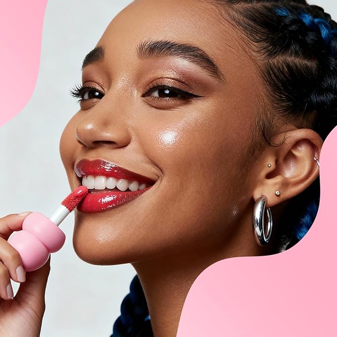 Color Nymph Lip Gloss & Lip Oil Set, Hydrating Non-Sticky Lip Makeup, Nourishing Lip Care with Jojoba Oil & Hyaluronic Acid, Glossy Pigmented Finish, #05 Reckless Love