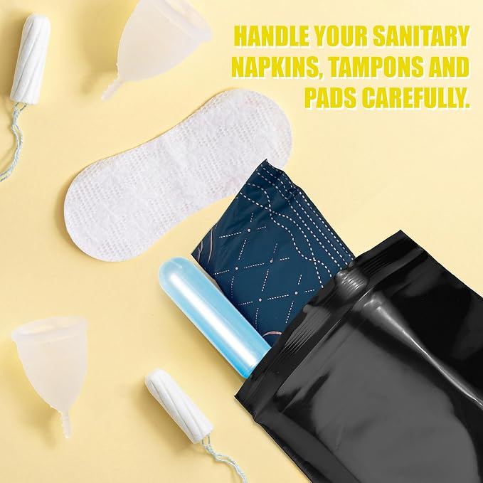 120 pcs Sanitary Napkin Disposal Tampon Bags for Period Feminine Hygiene | Self-sealing, Odor-Proof, Women Privacy Handling