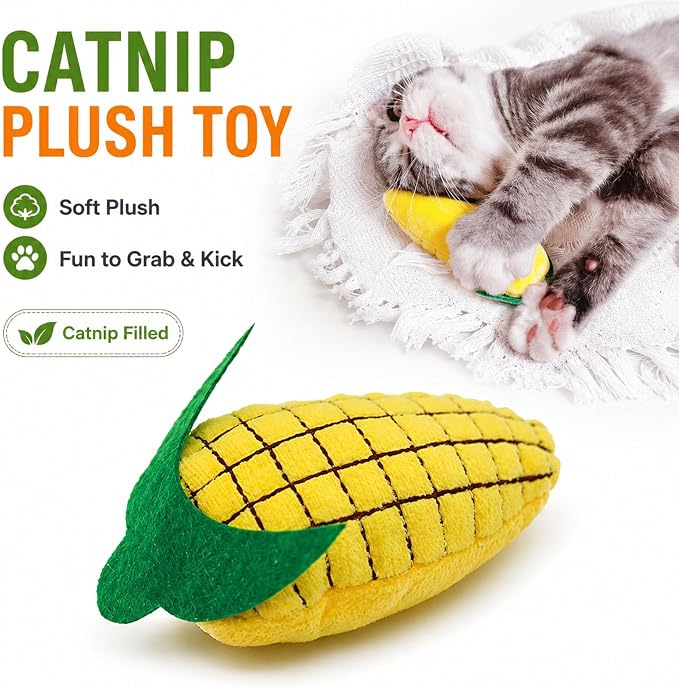 Cat Toys, Interactive Cat Toy for Indoor Cats, Soft and Durable Crinkle Sound Catnip Toys, Catnip Filled Mouse Cat Teething Chew Toy (Pack of 12) (002, Large)