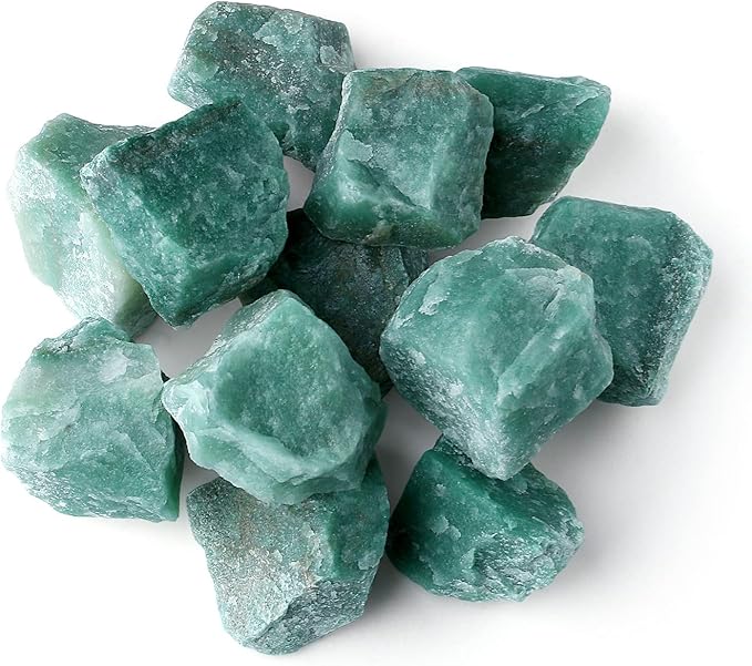 LAIDANLA Green Aventurine 2" Natural Rough Stones Crystal Large Raw Crystals Bulk Healing Gemstones for Reiki Healing Tumbling Fountain Rocks Wire Wrapping Decoration 4PCS 0.55lb