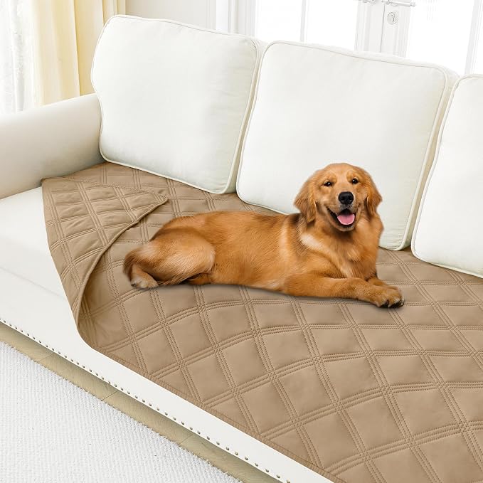 Smiry Waterproof Dog Bed Cover, Reversible Pet Blanket for Sofa Couch | Soft Washable Dog Blanket, Leakproof Couch Cover for Dogs Cats & Furniture Protection, 40x80, Camel/Camel