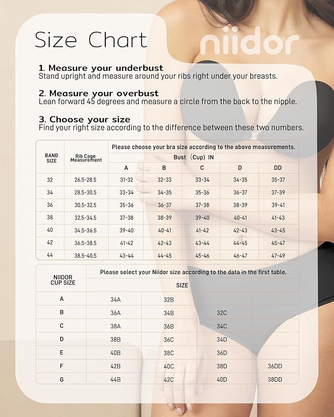 Niidor Adhesive Bra Strapless Sticky Invisible Push up Silicone Bra for Backless Dress with Reusable Nipple Covers