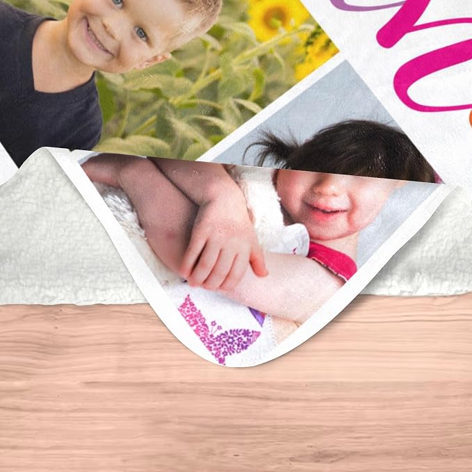 inkArts Custom Blanket with Photo, Personalized Blanket, Customized Photo Blankets, Customizable Picture Blankets, Personalized Photo Gifts for Kid Baby Girl Boy Pet