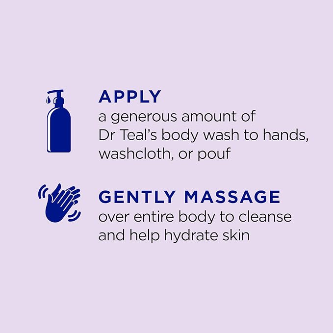 Dr Teal's Body Wash with Pure Epsom Salt, Soothe & Sleep with Lavender, 24 fl oz (Pack of 2)
