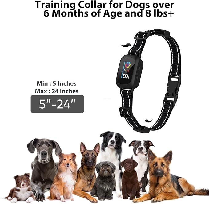 Smart AI Bark Collar, 5 Modes, IPX7