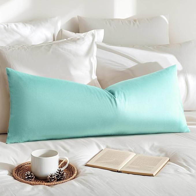Artscope Luxury Velvet Lumbar Pillow Cover Super Soft Decorative Rectangle Pillowcases Soft Solid Cushion Cases for Couch Sofa Bedroom Car Decor 14x36 Inch Aqua Green