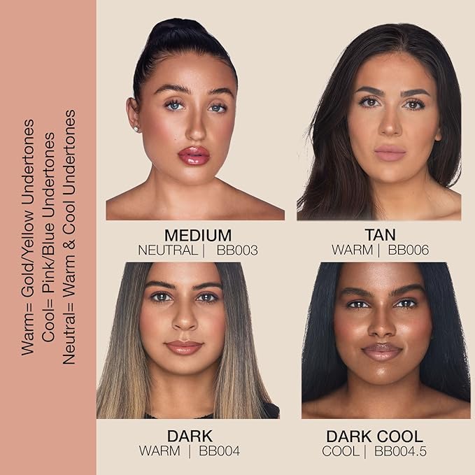 Bellapierre BB Cream SPF 20 – Mineral Sunscreen & Liquid Foundation, Lightweight Face Moisturizer with Buildable Coverage, Matte Finish, Non-Toxic, Paraben-Free, Cruelty-Free – 1.7 oz - Light Cool