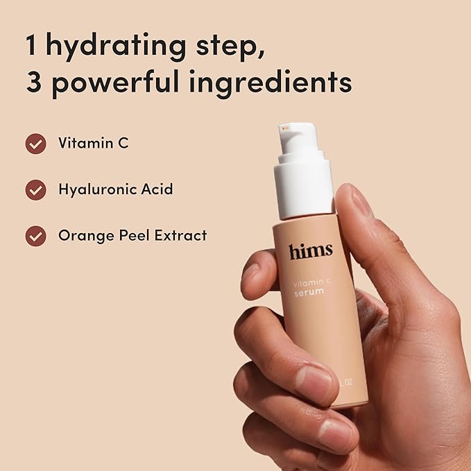 hims Vitamin C Serum - Vitamin C, Hyaluronic Acid, & Orange Peel Extract - Brightening Serum for Men - Softens Skin & Reduces Appearance of Wrinkles - Paraben-Free, Vegan Formula - 1 Fl Oz