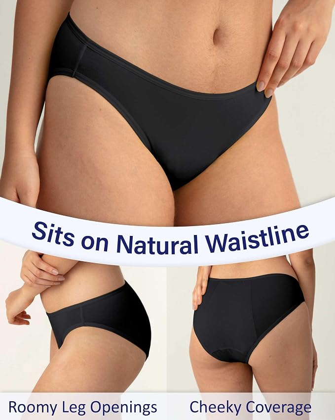 Neione Period Underwear Menstrual Panties Comfortable Modal Bikini Cheeky Briefs for Women Girls