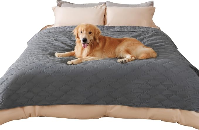 Luciphia Waterproof Couch Cover for Dogs, Non-Slip Pet Sofa Protector | Non-slip waterproof couch cover scratch-resistant machine washable protects sofa bed from spills fur claws, Grey, 82" x 82"