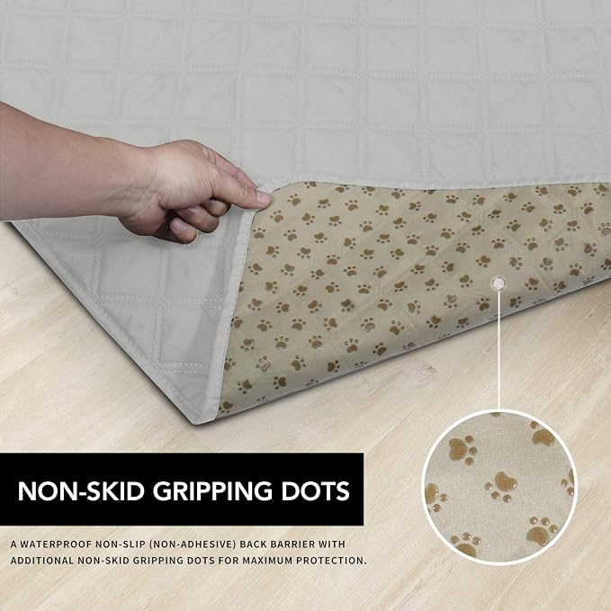 Easy-Going Waterproof Dog Bed Cover, Non-Slip Pet Blanket, 96x82in | Light Gray, Leakproof Couch Cover, Machine Washable Furniture Mattress Protector, Soft Sofa Mat For Dogs, Pet Friendly