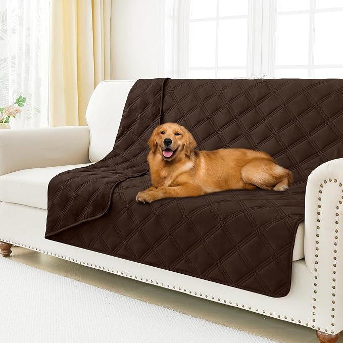 Smiry Waterproof Dog Bed Cover, Reversible Pet Blanket for Sofa Couch | Soft Washable Dog Blanket, Leakproof Couch Cover for Dogs Cats & Furniture Protection, 52x82, Chocolate/Chocolate