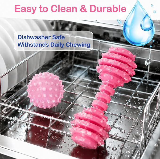 Puppy Toys, 6 Pack Dog Chew Toys for Puppy, Cute Pink Small Dog Toys, Puppy Teething Toys for Puppies, Soft Durable Interactive Chew Toy for Small Dogs
