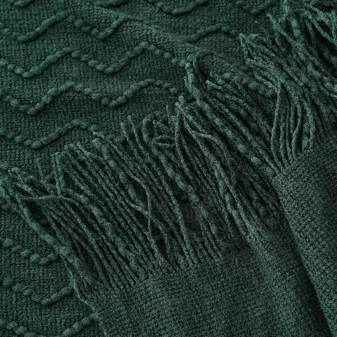 BATTILO HOME Christmas Green Throw Blanket for Couch, Forest Green Throw Blankets, Christmas Decorative Throw Blanket for Sofa Bed, Christmas Decor, 50"x60"