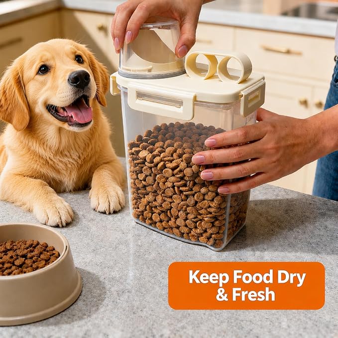2 Lbs Small Cat Dog Food Storage Container for Bird Seed, Pet Food, 2 Pack