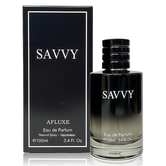 AFLUXE Savvy Long-Lasting Cologne for Men | Bergamot,Lavender,Nutmeg & Papua Vanilla Scent | Eau de Toilette 100ml Spray | Day to Night Fragrance