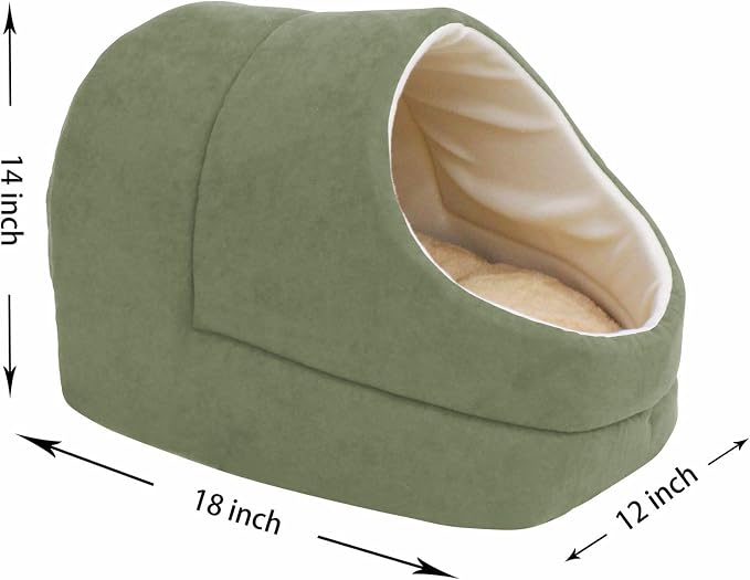 Self Warming Burrow Cat Bed, Washable Pet Hideway House | Keep Warming, Machine Washable, Easy to Clean, Soft & Comfortable, Pet Beds fo Cats & Dogs, Cozy Privacy Nook