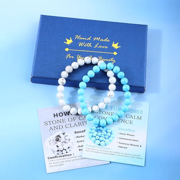 NCB 2.3-Piece 4mm Natural Crystal Gemstone Stretch Bracelets – Handmade Reiki Energy Healing Jewelry for Meditation,Yoga, Unisex