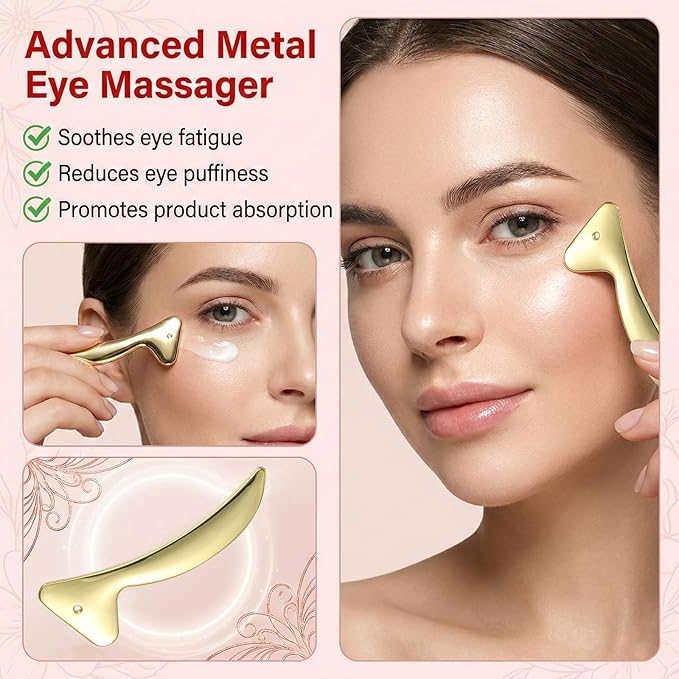 10PCS Under Eye Patches Silicone, Reusable Eye Patches Silicone Patch Under Eyes Mask Reusable Overnight with Metal Eyes Cream Applicator, Tin Case for Dark Circles and Puffiness Effect to Fine Lines