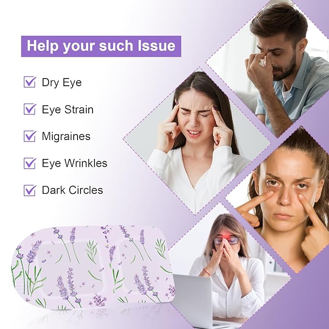 Adofect 20 Packs Steam Eye Mask for Dry Eyes, SPA Warm Eye Patches for Puffy Eyes, Disposable Self Heating Eye Mask for Home, Sleep, Travel Essentials, Relief Stress Eye Fatigue (Lavender)