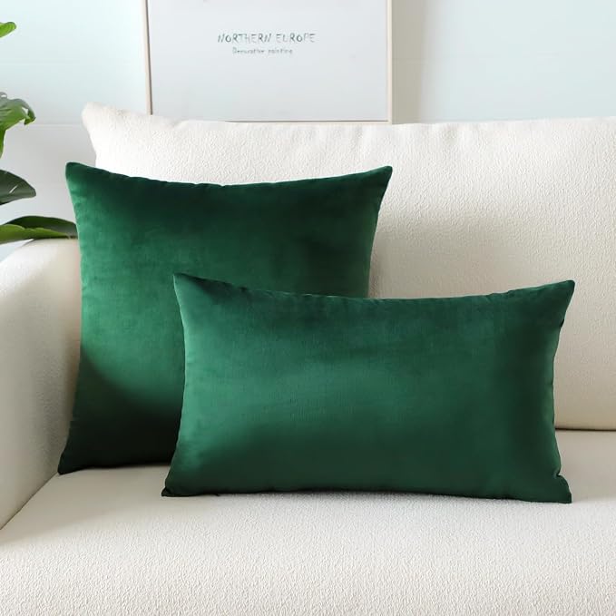 Artscope Luxury Velvet Pillow Covers Super Soft Decorative Square Throw Pillow Covers Case Cushion Covers for Sofa Couch Bedroom Car Decor 16x16 Inch Army Green