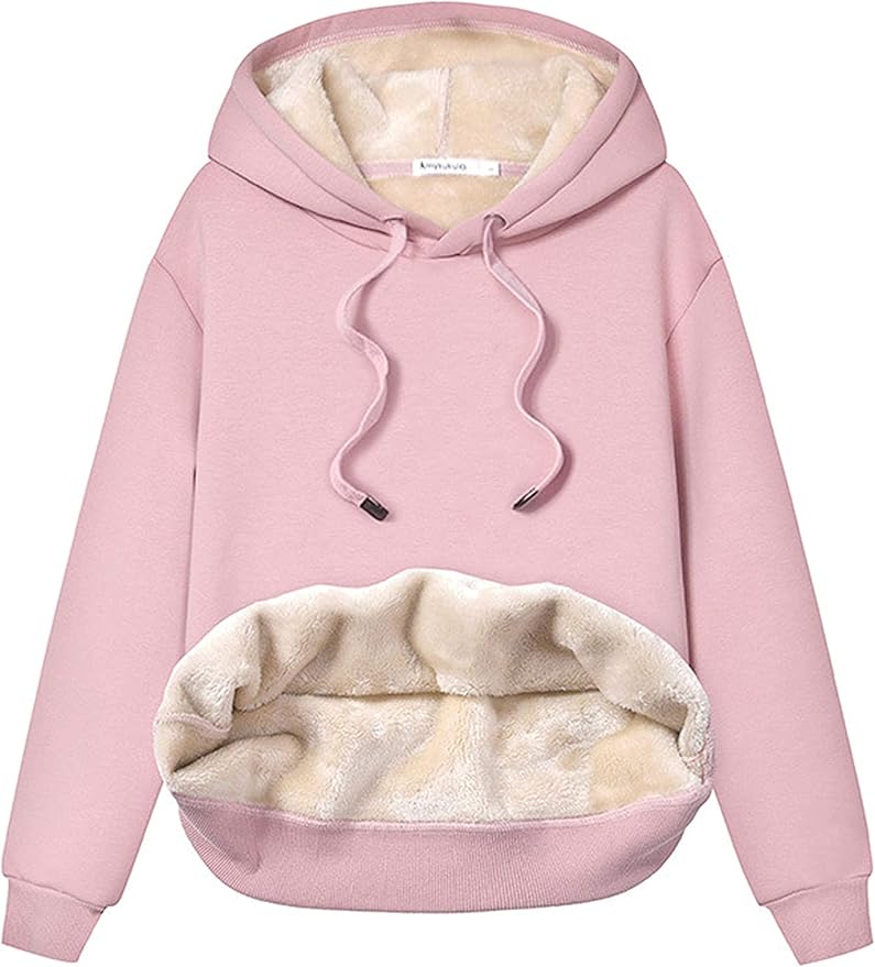 Yeokou Women's Winter Hoodies Pullover Sherpa Fleece Warm Heavyweight Sweatshirt