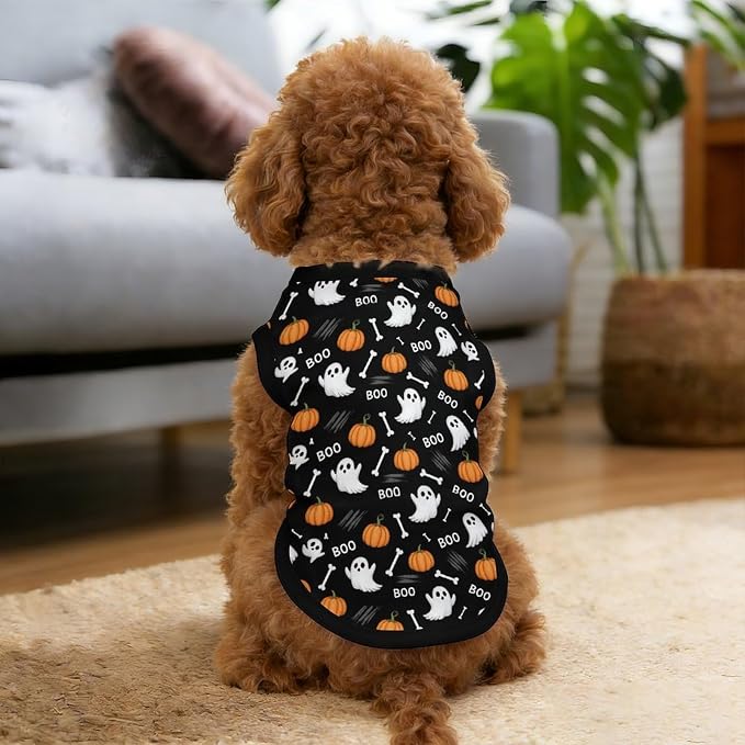 Halloween Pet Vest Spooky Boo Pet Shirts Small | bone pumpkin Dog Shirt Vest cute pet Sleeveless Vests Ice Silk Dog T-Shirts holiday Dog Clothes Halloween Canine Wear