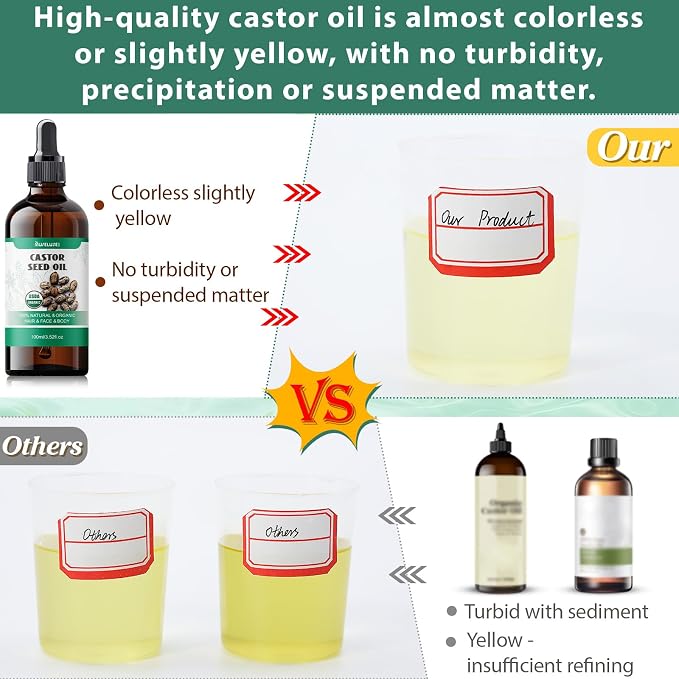 MuseLuxe 21 Pcs Castor Oil Pack Wrap,Castor Oil Organic Cold Pressed Unrefined Glass Bottle(3.5oz) for Neck,Knee,Organic Cotton Self-Adhesive Patches for Convenient Use