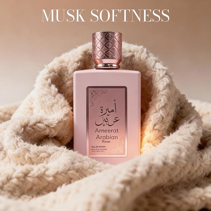 A CENTER Ameerat Arabian Rose Women's Cologne-Style Perfume | 100ml Floral Fruity Eau de Parfum | Strawberry & Rose Scent Gift for Her | Long Lasting Oriental Fragrance