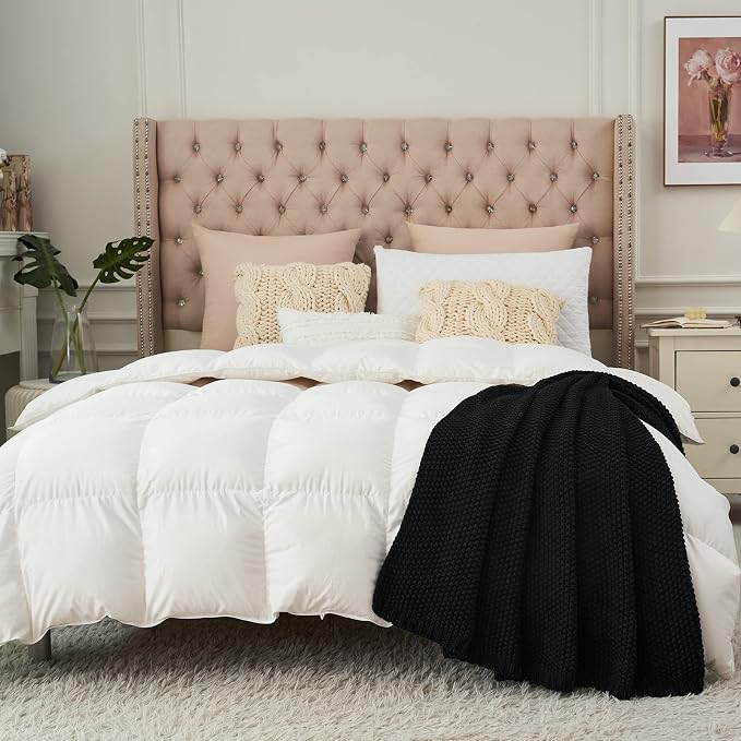 Chunky Cable Knit Throw Blanket Lightweight Black 100% Organic Cotton Blanket for Sofa Couch Bed Baby Nursery, Rustic Shabby Chic Modern Farmhouse, 60” x 80” Give Laundering Bag