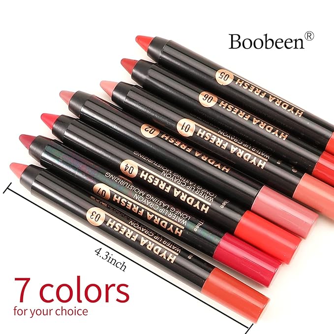 Boobeen Velvety Creamy Matte Lip Liner - Full Coverage High Pigment Waterproof Long Lasting Lipstick for Women, Matte Lip Color with Smooth Finish