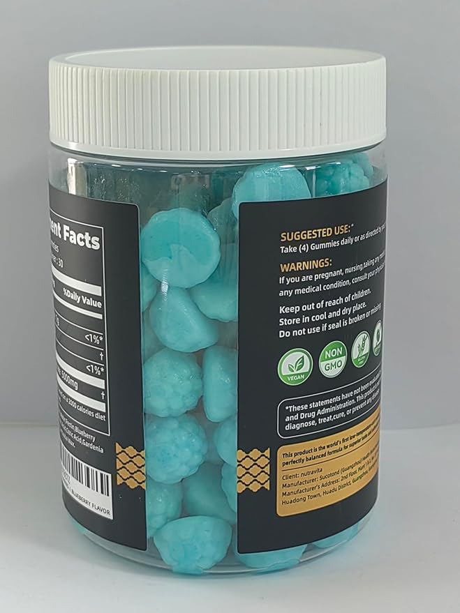 Nutravita Creatine Monohydrate Gummies for Men & Women-5g of Creatine Monohydrate per Serving - Sugar Free,Vegan, Blueberry Flavor, 120 Count