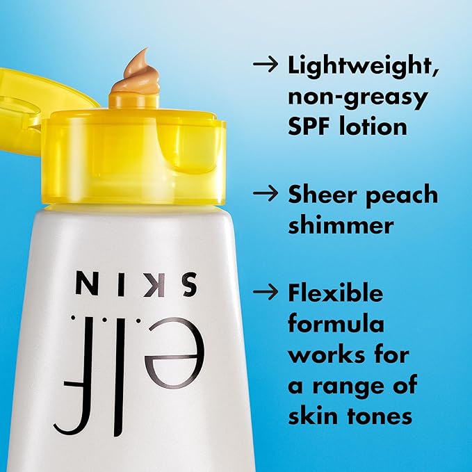 e.l.f. SKIN Suntouchable Whoa Glow SPF 30, Sunscreen & Makeup Primer For A Glowy Finish, Made With Hyaluronic Acid, Vegan & Cruelty-Free, Packaging May Vary, Sunbeam