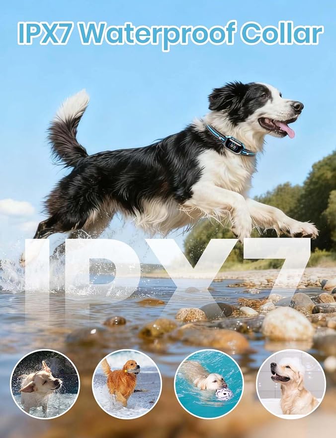 Smart 2-in-1 Dog Shock and Bark Collar - AI Anti-Misoperation | 3300FT Remote Training Collar, IPX7 Waterproof, 4 Modes (Tone, Vibration, Safe Shock, Auto Anti-Bark) for Dogs