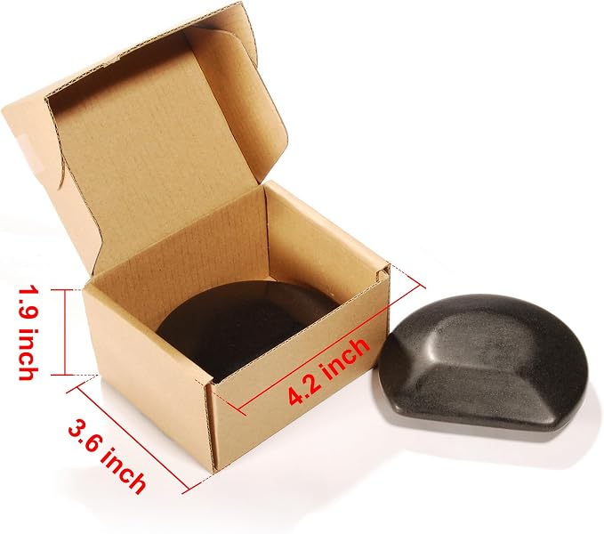 Master Massage 2-Piece Large Three Quarter Round Circle Circular Contour Hot Stones Set - Trigger Point and Acupressure Tools-Black Basalt Lava Rock Massage Tool Stones for Stone Massage - Large Size