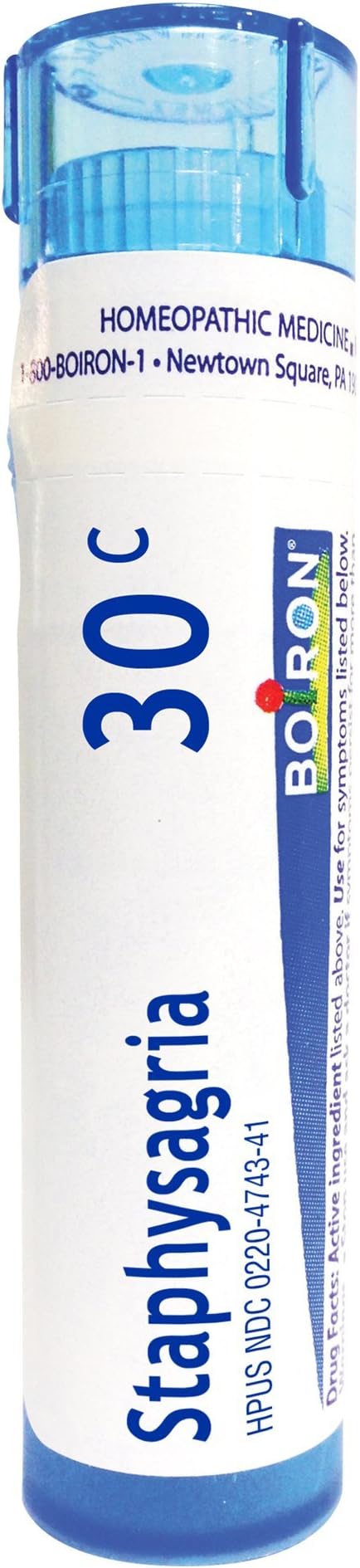 Boiron Homeopathic Arnica Montana 30c Pack of 3 for Muscle Pain + Staphysagria 30C for Surgical Wounds, 80 Pellets