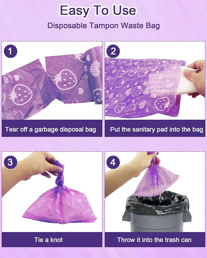 150 Pcs Sanitary Napkin Disposal Bags, ArtCute Mini Disposable Sanitary Bag Personal Care Tampons Disposal Trash Bag for Sanitary Women Privacy Handling Disposable Diaper Bags