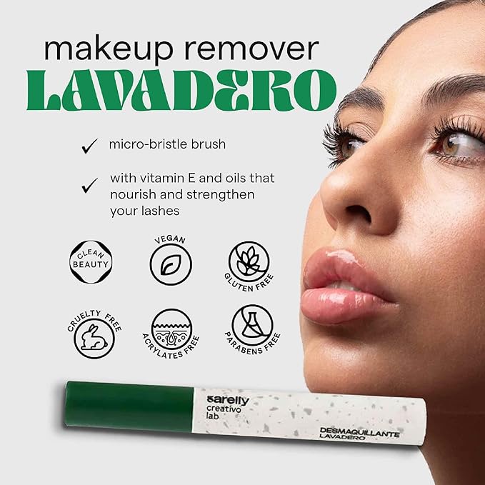 SARELLY Lash Kit | Cow Lashes Mascara + Lavadero Eye Makeup Remover | Waterproof Volume & Gentle Removal | Vegan & Cruelty-Free