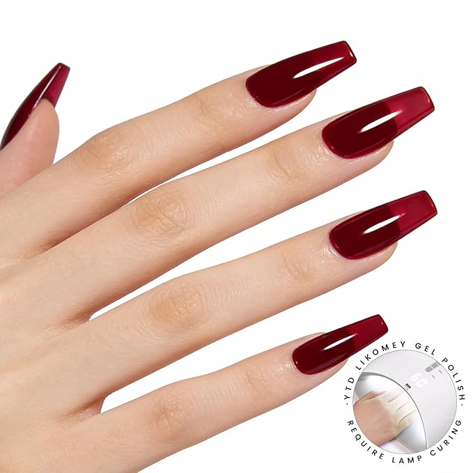 YTD Likomey Berry Red Gel Nail Polish,15ml Salon Home DIY Manicure and Pedicure Blood Red Fall Winter UV Color Varnish,HEMA Free TPO Free,CS449