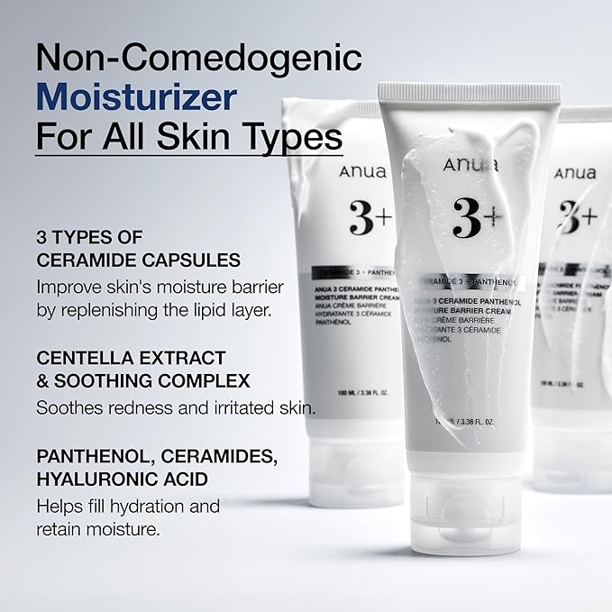 Anua Soothing & Barrier Support Duo, Azelaic acid serum for face with Ceramide barrier moisturizer, Spot Care & Calming Effect, Korean Skincare Set