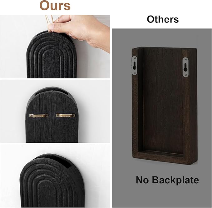 Handmade Wooden Wall Vases Set of 2 for Plants | Boho Rustic Farmhouse Decor for Indoor Artificial Plants and Flowers. Perfect for Living Room, Bedroom, Bathroom, or Patio