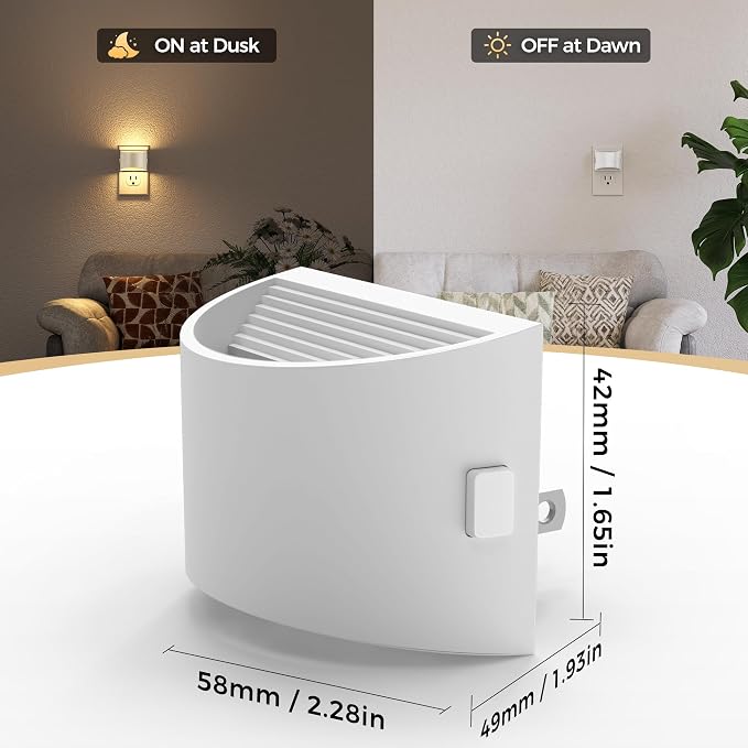 Night Light, Night Lights Plug into Wall, Adjustable, 3000K | 3 Level Brightness Adjustable Night Light, Dusk to Dawn Sensor Nightlights for Adults, Bedroom, Bathroom, Hallway, 2 packs